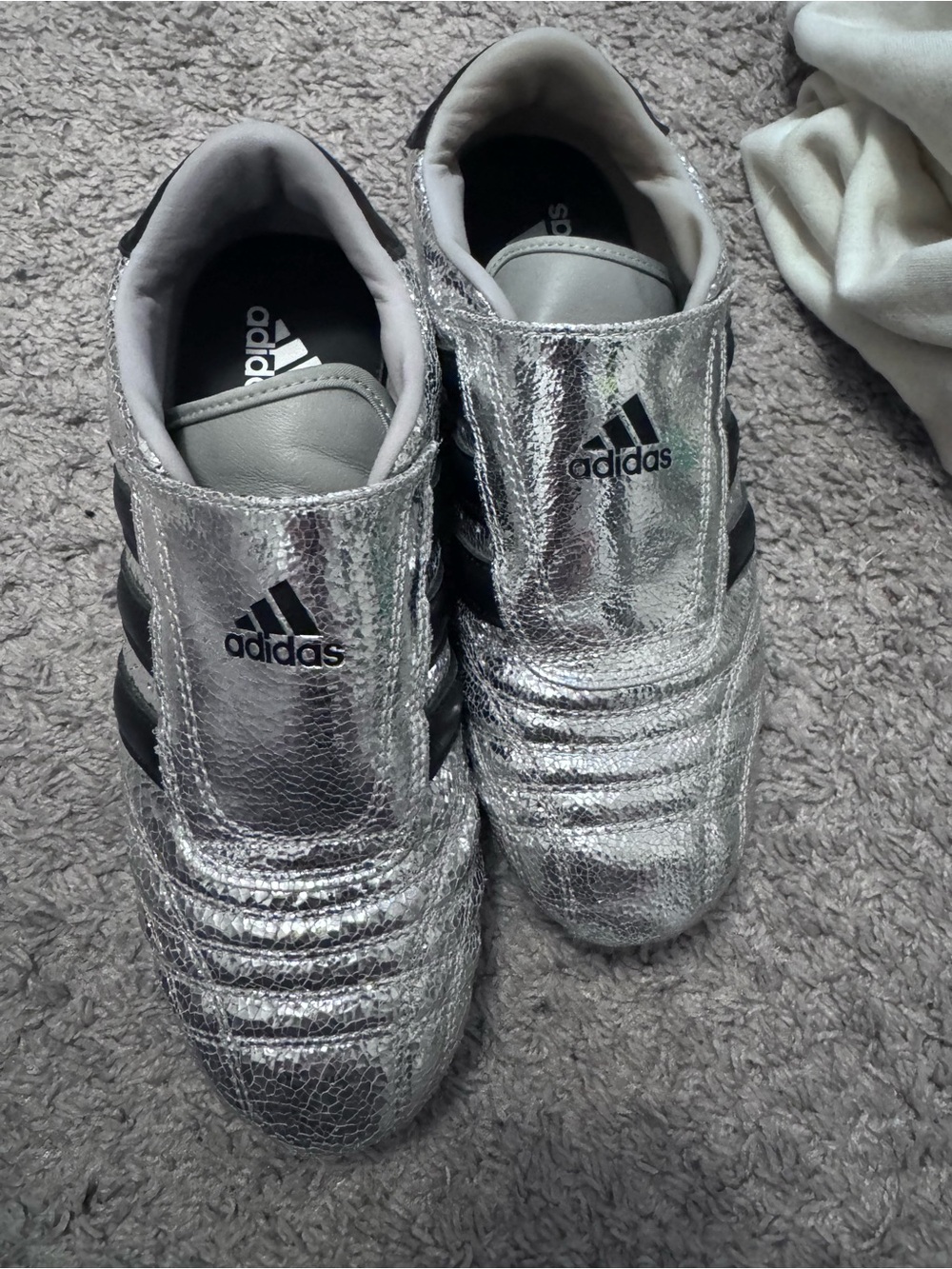 Silver adidas tae kwon do sneakers